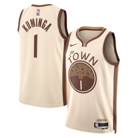 Män Golden State Warriors Tröja Jonathan Kuminga Nike 2025-26 City Edition Vit Swingman